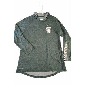 Nike Michigan State Spartans Dri-Fit Hooded Long Sleeve Shirt Men’s M Green